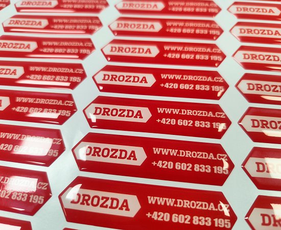 3D samolepky a logoprinty